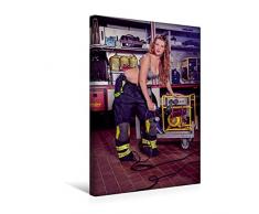 Calvendo Premium Textil-Leinwand 30 cm x 45 cm hoch, Sexy Feuerwehrfrau | Wandbild, Bild auf Keilrahmen, Fertigbild auf echter Leinwand, Leinwanddruck Menschen Menschen