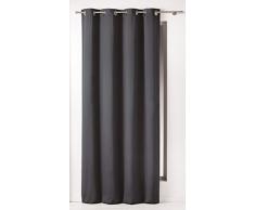Douceur DIntÃ©rieur - 1604618, Vorhang Mit Osen, 140 X 240 cm, Panama Uni, Panama Unifarben, Schwarz