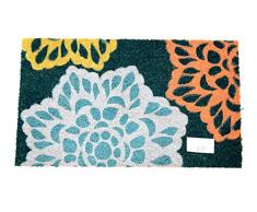 Home Garden Hardware Große Floral Bedruckte Fußmatte aus Kokosfaser, Natural, S