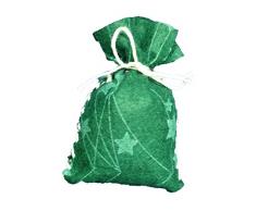 Petras Bastel News Nähset 24 x Säckchen für Adventskalender in dunkelgrünem Sternefilz, Fliz, Tannengrün, 25 x 18 x 5 cm