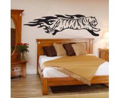 INDIGOS WG20338-31 Wandtattoo w338 Tiger Tribal Feuer Tier Wandaufkleber 96 x 30 cm, rot