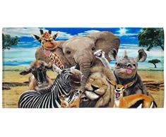 Dawhud Direct Safari Tiere Selfie Baumwolle Strandtuch