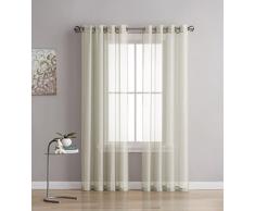 DecoSource Fenstervorhänge für Schlafzimmer, Wohnzimmer, Küche, Kinderzimmer und Outdoor, strapazierfähiges Polyester, 2 Stück, Textil, elfenbeinfarben, 54 W x 95 L - Each Panel