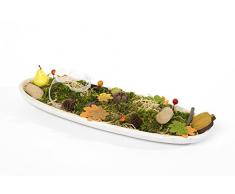 Heitmann Deco herbstlich dekorierte Holz-Schale - Deko-Schale mit Kunst-Moos und Streudekor - Herbst-Deko - ready to use