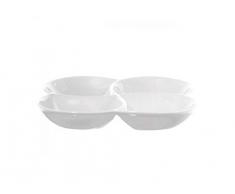 la Porcellana Convivio Servierplatte 4 Teile Geschenk-Box, weiß, 26 cm