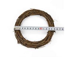 lwingflyer Natürlicher Weinbaukranz DIY Basteln Rattan Kränze für Weihnachten Tür Hängen Wand Fenster Urlaub Festival Hochzeit Dekoration 5.9inch/15cm