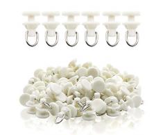 ZXHAO Kunststoffvorhangschienenhalter für Gardinen, 11 mm Durchmesser, Weiß, 50 Stück