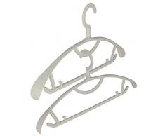 Kleiderbügel aus Kunststoff, extra dick, breite Schulter für Erwachsene, 360 Grad drehbar, rutschfest, Standard-Kleiderbügel, ideal für den täglichen Gebrauch, Weiß, 20 Stück