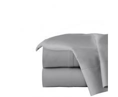 Pointehaven 300ORG-XGR Bettlaken-Set aus Bio-Baumwolle, Fadenzahl 300, Doppelbett, XL, Grau