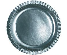 PapStar 11526 6 Teller, Pappe rund Ø 29 cm silber