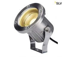 SLV NAUTILUS SPIKE, LED Outdoor Erdspießleuchte, Edelstahl 316, IP55, 3000K Leuchte, 9 W, silber