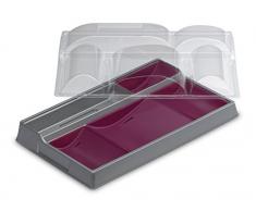 GUILLIN pr3925knap Karton Kit Knietablett 5 Fächer Boden Perlmutt Platten Pflaume und Deckel, Kunststoff, Mehrfarbig, 38,7 x 24,7 x 8 cm