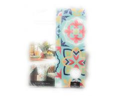 HnB Fiesta Tischdecke, 177,8 cm, rund, Blaugrün, Rot, Gelb, Marineblau, Weiß, spanische Fliesen, für drinnen und draußen, pflegeleicht, wasserabweisend