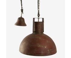Better & Best Deckenleuchte aus Eisen, rund, Weinrot, unregelmäßige Oberfläche, inkl. Aufhängung, Maße 35 x 35 x 33 + Kette 106 cm