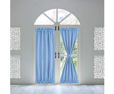 Piccocasa Vorhang für Terrassentür, Fenster, Schiebevorhang für Privatsphäre, verdunkelnd, französisches Glas W25 x L72 himmelblau