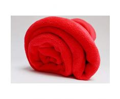 Soleil docre Überwurf oder Tagesdecke besonders weich 140x200 cm Calin rot Mikrofaser