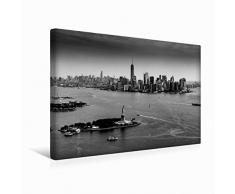 Premium Textil-Leinwand 45 x 30 cm Quer-Format Manhattan aus dem Hubschrauber | Wandbild, HD-Bild auf Keilrahmen, Fertigbild auf hochwertigem Vlies, Leinwanddruck von Toby Seifinger