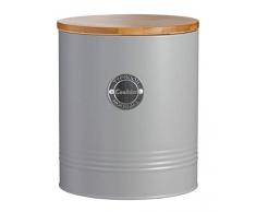 Typhoon Living Collection, pastellgrau, 3,4 Liter Keksdose, Stahl, Holz, Silikon, grau