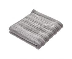 iDesign kleines Handtuch, Waschlappen mit Streifenstruktur aus Baumwolle, weiches Gästehandtuch zum Gesicht- und Händewaschen oder für Dusche und Badewanne, grau