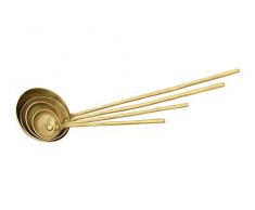 Creative Co-op Brass Ladles with Round Handles & Hammered Texture (Set of 4 Sizes in Drawstring Bag) Schöpflöffel, matt, goldfarben
