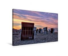 Calvendo Premium Textil-Leinwand 75 cm x 50 cm quer, Strand Usedom | Wandbild, Bild auf Keilrahmen, Fertigbild auf echter Leinwand, Leinwanddruck Menschen Menschen