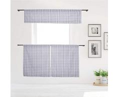 Vera Angelica Küchenvorhang und Etagen-Set, Bedruckt, 29 x 36 cm, 58 x 15, Grau