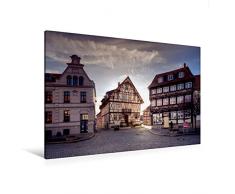 Calvendo Premium Textil-Leinwand 120 cm x 80 cm quer, Marktplatz Osterwieck | Wandbild, Bild auf Keilrahmen, Fertigbild auf echter Leinwand, Leinwanddruck Menschen Menschen
