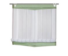 Home Fashion 91292-868 Raffrollo, mit Haken und Ösen, Längsstreifen, mit Blende, grün / 140 x 60 cm