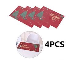StyleZ Platzdeckchen mit Weihnachtsmann, Schneemann, Rentier und Weihnachtsbaum, 4 Stück One Size Bx4