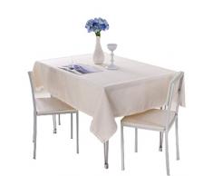 FUYUFU Tischdecken 130 x 170 cm Tischdecke von Pure Color rechteckig für Esstisch Wasserfest Couchtisch Geeignet für Home Bar Restaurant Bar Wohnzimmer Beige