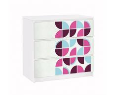 Apalis 91748 Möbelfolie für Ikea Malm Kommode Retro Kreise Musterdesign, gröÃe 3 mal, 20 x 80 cm