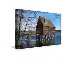Premium Textil-Leinwand 45 cm x 30 cm quer Stelzenhaus - Plothener Teiche