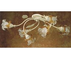 H-3906/6/C Designer Deckenleuchte Decapé mit 6 transparenten Lampenschirmen