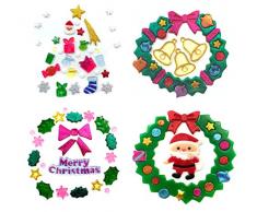 Gel Gems Set mit 4 Hüllen, 3 Weihnachtsgirlanden und 1 Weihnachtsbaum mit Geschenken, Deko-Gel, Mehrfarbig, 20 x 20 cm