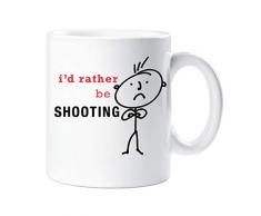 60 Second Makeover Limited 60SECMUG556 Tasse 60 Second Makeover“ für Herren mit der Aufschrift „Id Rather Be Shoting“, Geschenk für Vatertag, Geburtstag, Weihnachten, keramik, weiß