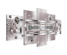 Bilder Abstrakt Wandbild 200 x 100 cm Vlies - Leinwand Bild XXL Format Wandbilder Wohnzimmer Wohnung Deko Kunstdrucke Rosa Grau 5 Teilig - MADE IN GERMANY - Fertig zum Aufhängen 103851a