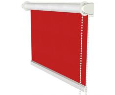 Flairdeco Klemmfix Seitenzugrollo / Thermorollo / Verdunkelungsrollo, 71 x 215 cm, Rot