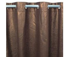 MonbeauRideau Comete Baumwolle Leinen Lurex und Vorhang 140 x 250 Schokolade – Design: Uni