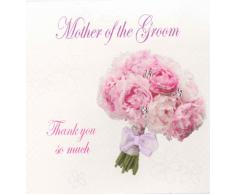 WHITE COTTON CARDS Mutter des Bräutigams Thank You So Much, handgefertigt, mit Blumenstrauß, Weiß