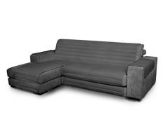 Elegant Couchüberzüge, dunkel grau 240cm +chaiselongue, 100% Mikrofaser