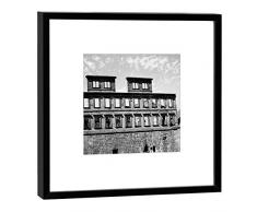 COGNOSCO - Fotografie im Holzrahmen: Schloss Heidelberg - Fotodruck - Format 27 x 27 cm - Rahmenfarbe schwarz - Hochwertiges Wandbild, Geschenkidee oder Souvenir aus der Universitätsstadt am Neckar