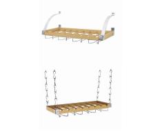 Concept Housewares Eight-Bottle 2-in-1-Aufhängen/Wand Weinregal, Holz, Natur, 8-Bottle