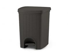Stefanplast 30801 Abfalleimer, In Rattanoptik aus Kunststoff, 31 x 27,5 x 39 cm