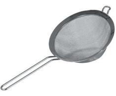 Fackelmann Sieb Ø 19 cm, Küchensieb aus Edelstahl, feinmaschiger Seiher mit Flachrand (Farbe: Silber), Menge: 1 Stück