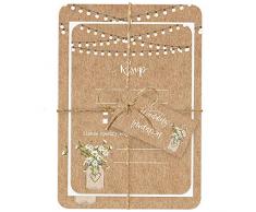 The Card Gallery Rustikale Einmachgläser Blumen – Hochzeitseinladungen & RSVP – 10 Stück