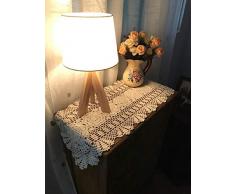 Damanni Tischläufer, oval, Baumwolle, handgefertigt, Häkelspitze, 30,5 x 61-137,1 cm, für Couchtisch, Kommode, Schal, Dekoration Garten 12x51 Inch beige