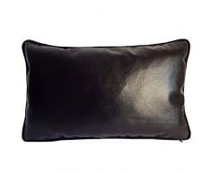 pillowerus Kunstleder-Kissenhülle Schwarz Rot Braun Kissenhülle Quadratisch Lendenwirbelrolle Nackenrolle Dekorativer Schonbezug für Zuhause, Büro, Auto, Terrasse, Bauernhof, Couch, Sofa, Schlafzimmer Indoor Outdoor Modern