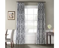 halben Preis Drapes Delft Bedruckte Kunstseide TAFT Blackout Vorhang, Blau, 50 x 120