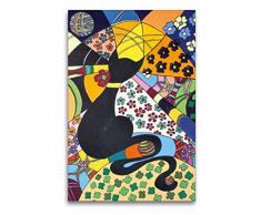 Premium Textil-Leinwand 60 x 90 cm Hoch-Format Lady-Kätz, Petra Kolossa, Acryl auf Leinwand, 70x50, 2017 | Wandbild, HD-Bild auf Keilrahmen, Fertigbild auf hochwertigem Vlies, Leinwanddruck von Petra Kolossa