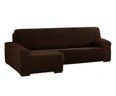 Eysa Cora bielastisch Sofa überwurf Chaise Longue Links, frontalsicht, Farbe 07-braun, Polyester-Baumwolle, 39 x 35 x 19 cm